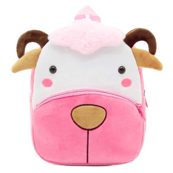 Mochila Infantil Animales De Peluche Niños Escuela 3d Variante Color Cabra Rosa