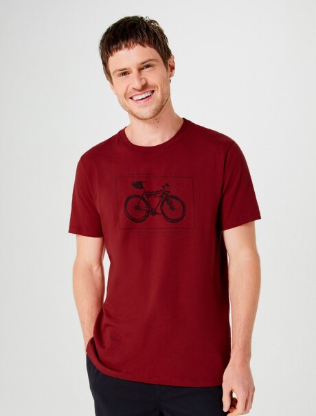 CAMISETA ESTAMPADA MODELO REGULAR ROJO