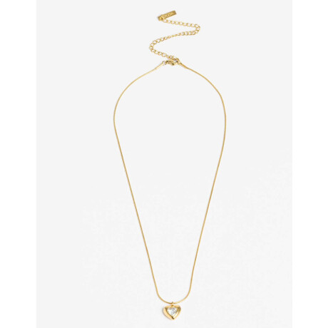 Collar De Acero Con Cubic Dorado