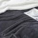 Frazada Manta Polar Termica Con Corderito 2 Plazas Gris Oscuro
