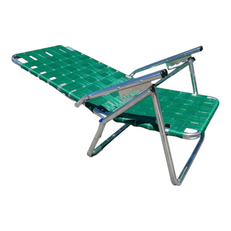 Reposera Baja Aluminio Reforzado 5 Posiciones Verde