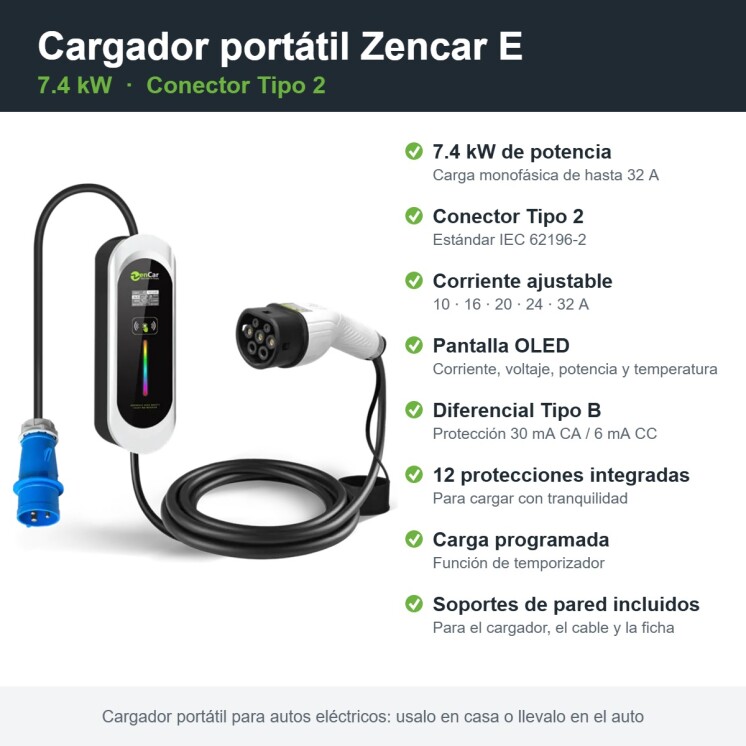 Cargador Zencar E - 7.4kW Cargador Zencar E - 7.4kW