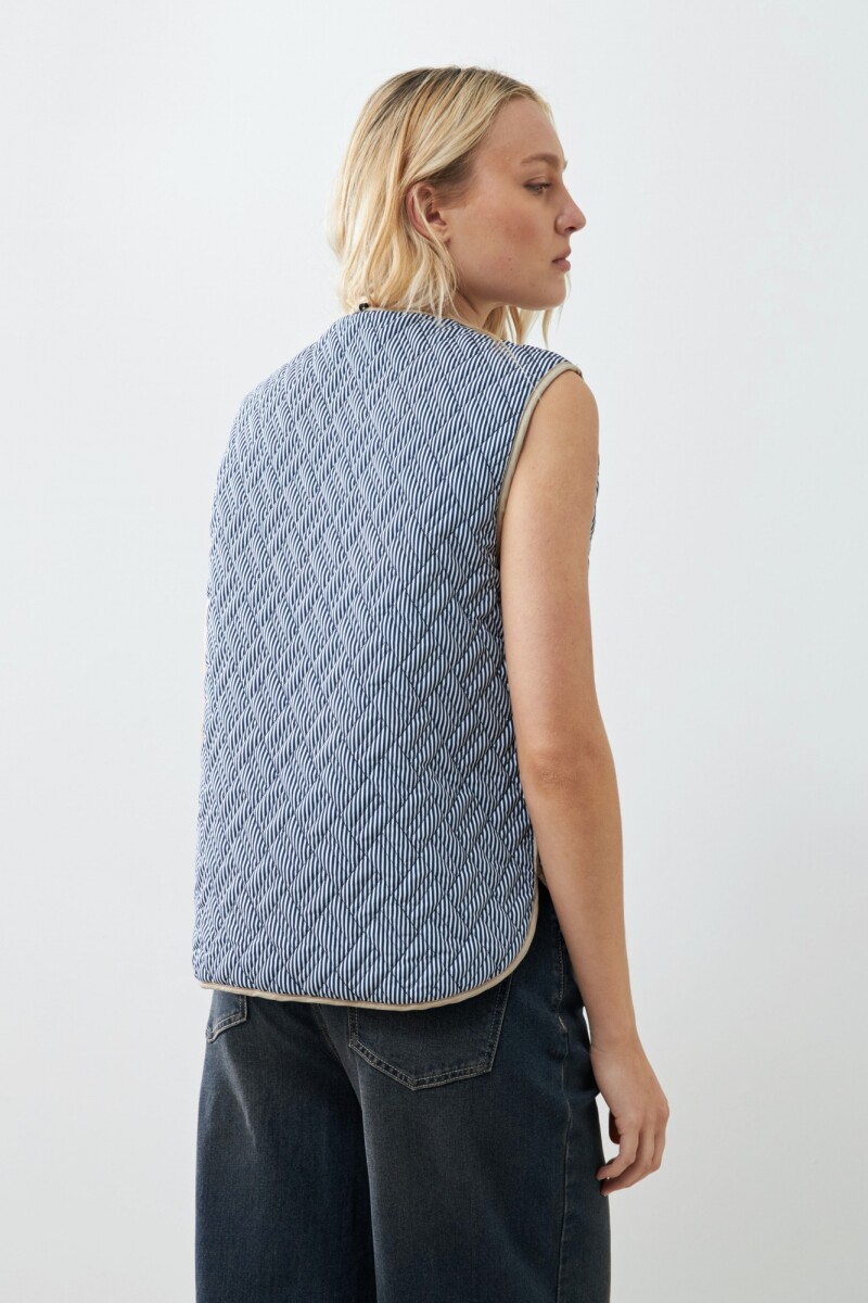 Chaleco capitoneado reversible tostado