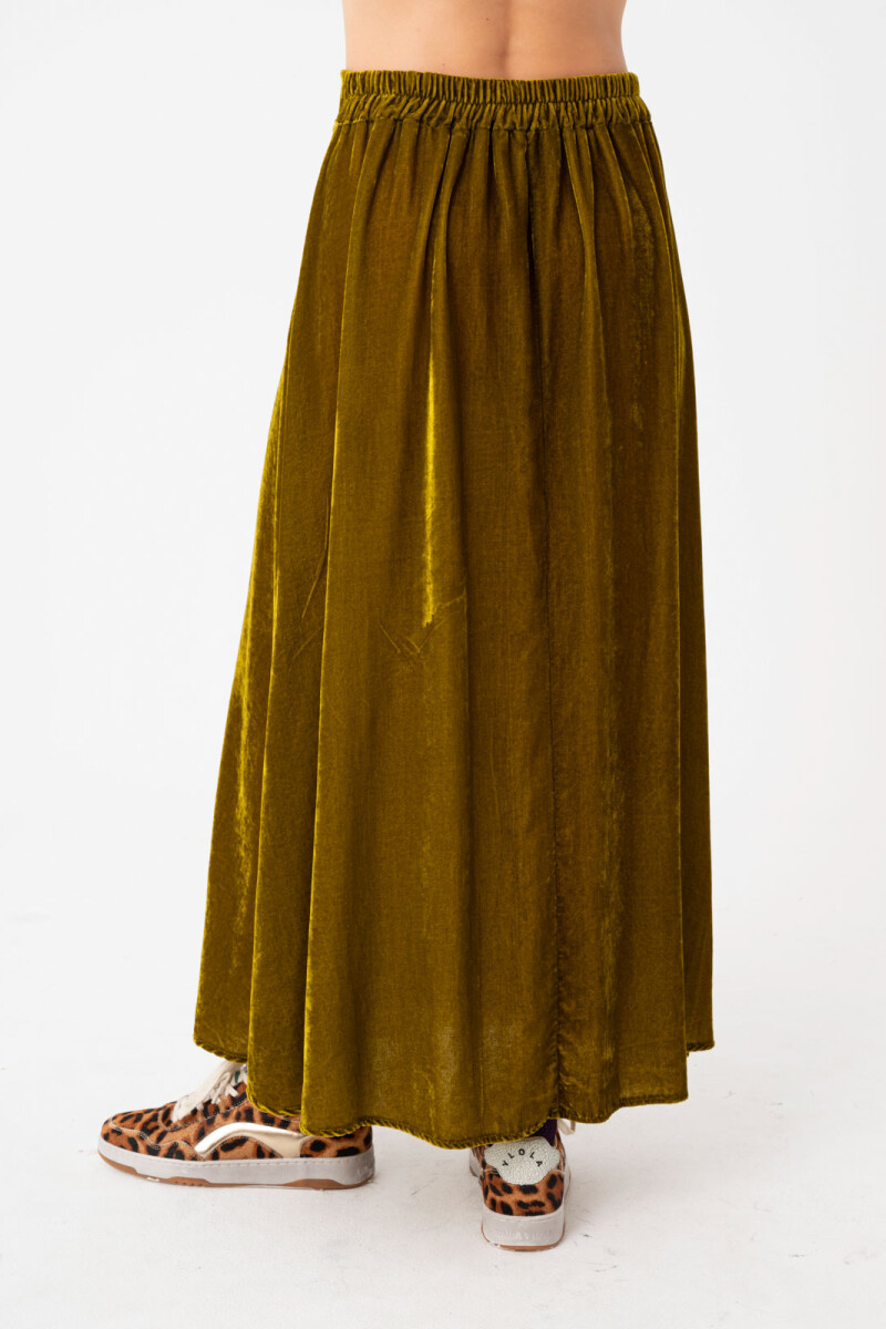 FALDA LARGA EN VELVET Verde