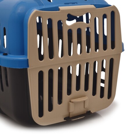 Transportadora Jaula Plástica Rígida para Mascotas Pequeñas Azul