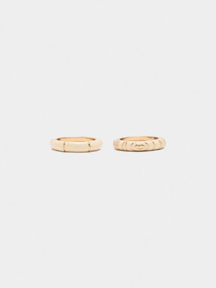 Set De Anillos Con Esmalte beige