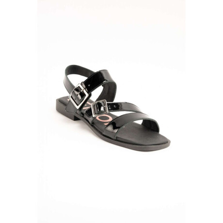 Sandalias De Doble Hebilla Negro