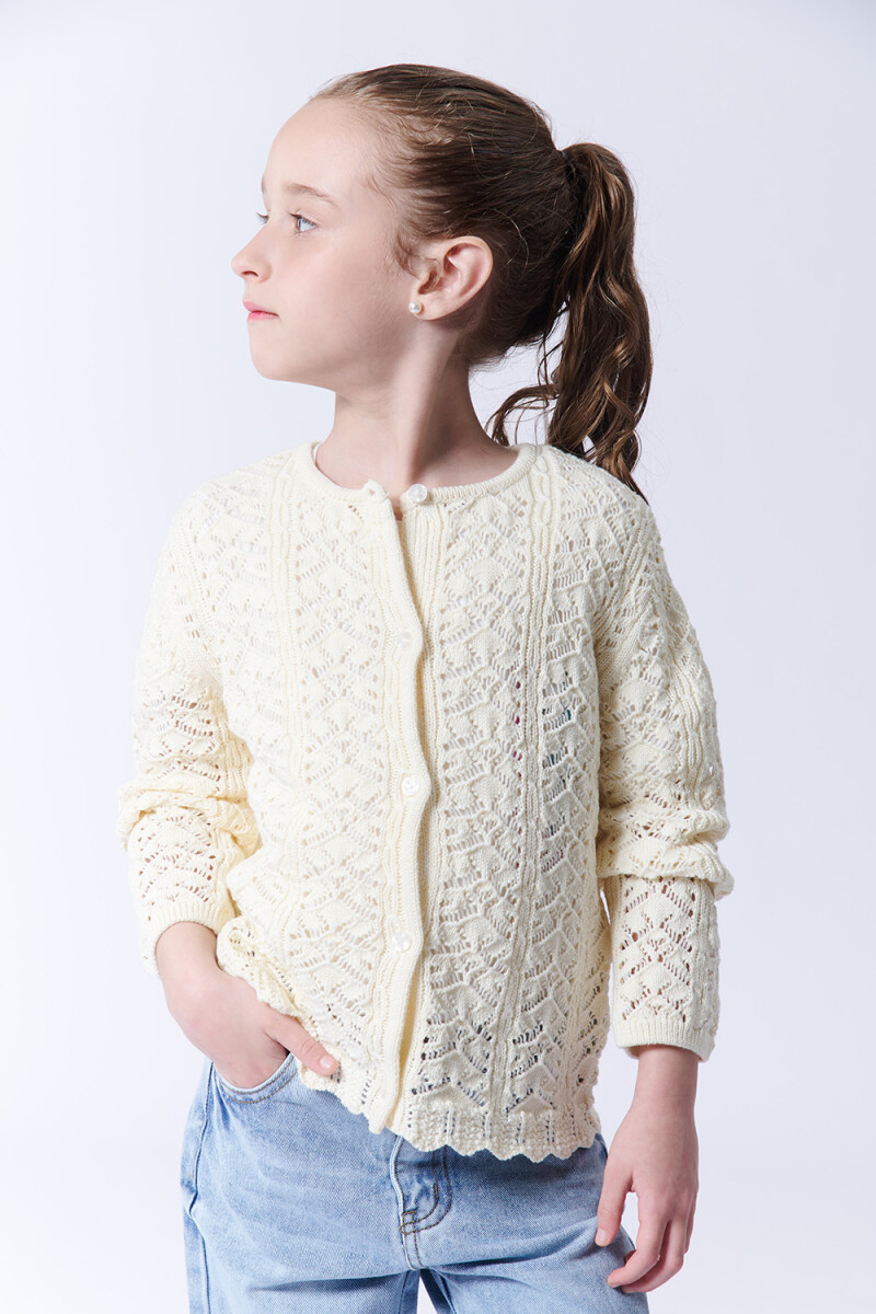 Saco punto calado Beige