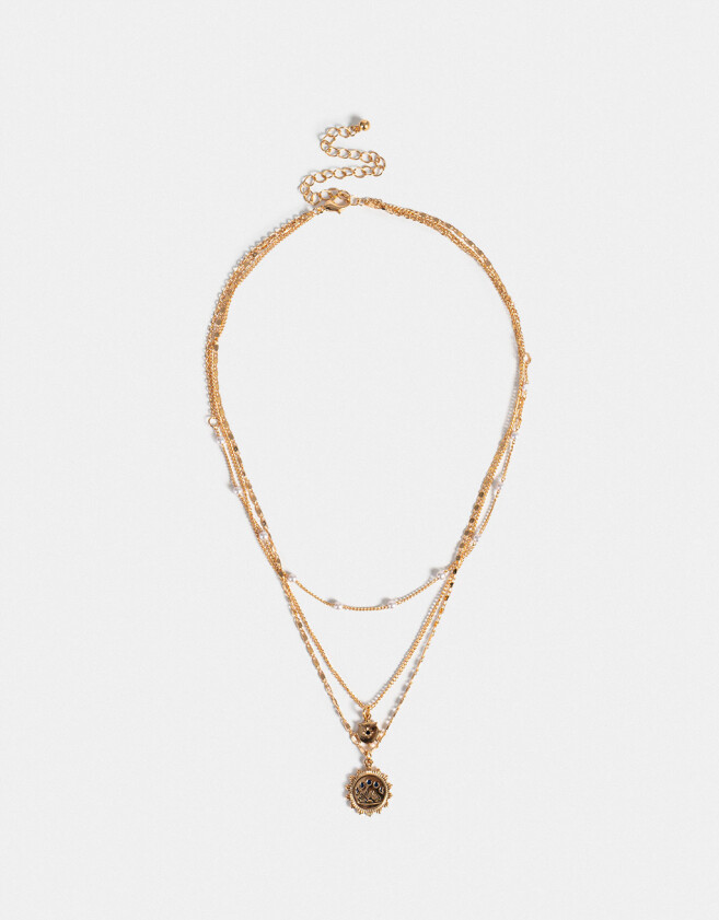 Collares Cortos Capsula Especial Collar Con Dije Del Eclipe Lunar "trust Your Star" - Dorado