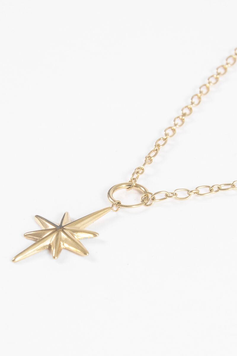 Collar acero dije start desmontable dorado