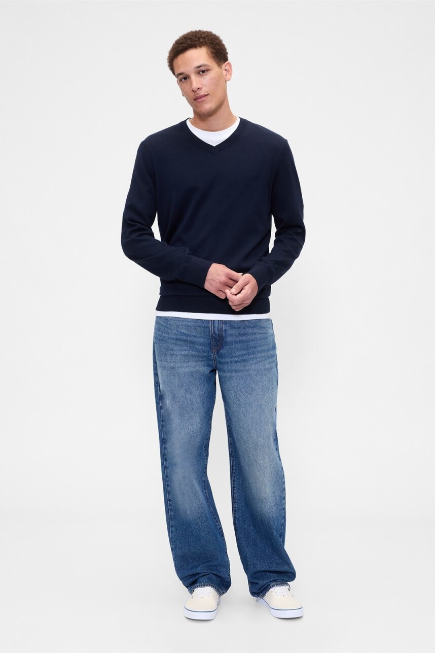 Buzo Algodón Cuello V Hombre Tapestry Navy