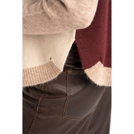 Sweater Color Block Bordeaux