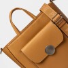 Shopper The Circle en cuero graneado Cuoio
