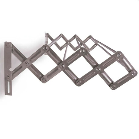 Set Mor Tendedero de Pared Plegable 5.6Mt Ropa + 12 Palillos Plateado