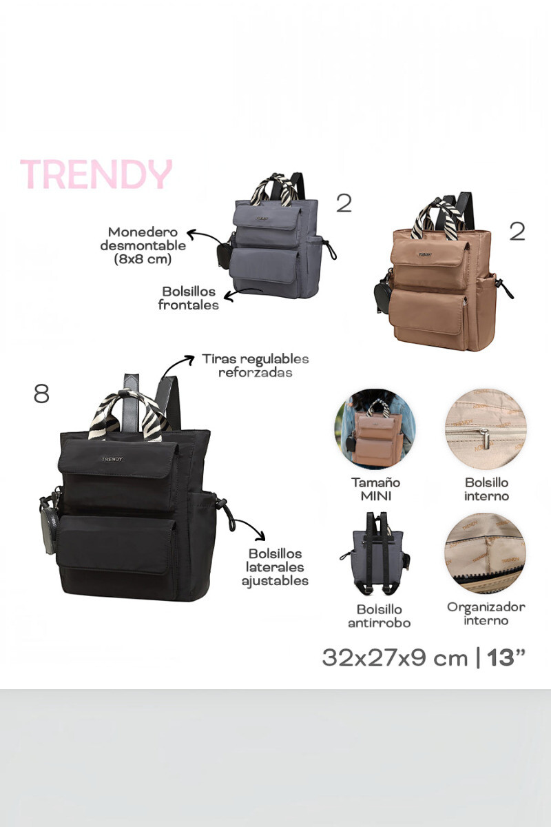 Mochila Moda Trendy Negro