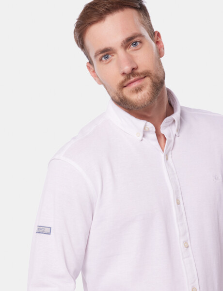 CAMISA LISA EN PIQUE Blanco