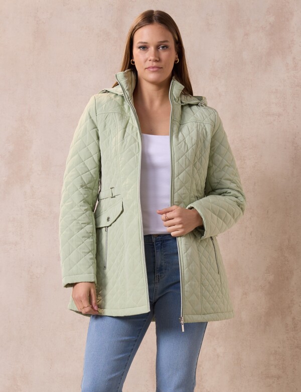 Campera Capitoneada Capucha VERDE CLARO