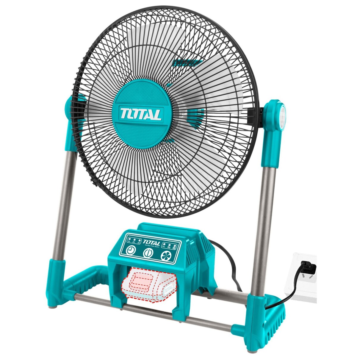 Ventilador Inalámbrico 13" A Batería 20v O Conectado A 220v 