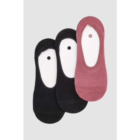 Pack x 3 medias invisible algodón en colores lisos Variante 40