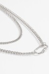 Collar doble dije oval plateado