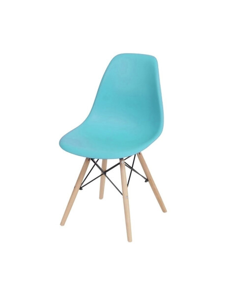 SILLA EAMES COMEDOR CON BASE EN MADERA TURQUESA SILLA EAMES COMEDOR CON BASE EN MADERA TURQUESA