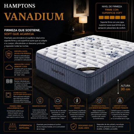 Colchon de resortes Queen THM Vanadium Colchon de resortes Queen THM Vanadium