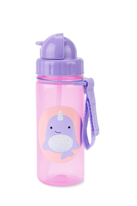 Botella con sorbito, diseño narval Botella con sorbito, diseño narval