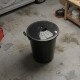 Tarro de Residuos plástico 100 lts con ruedas y Tapa NEGRO