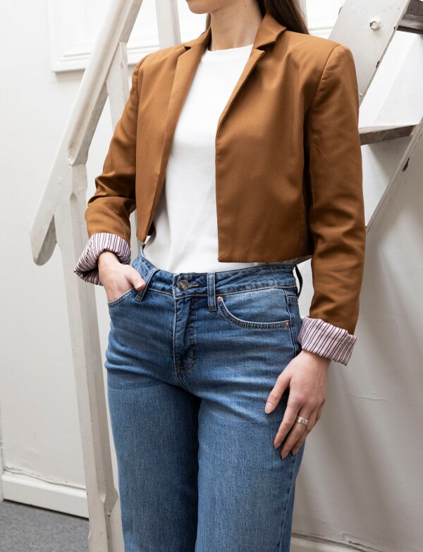 Blazer Crop MARRON