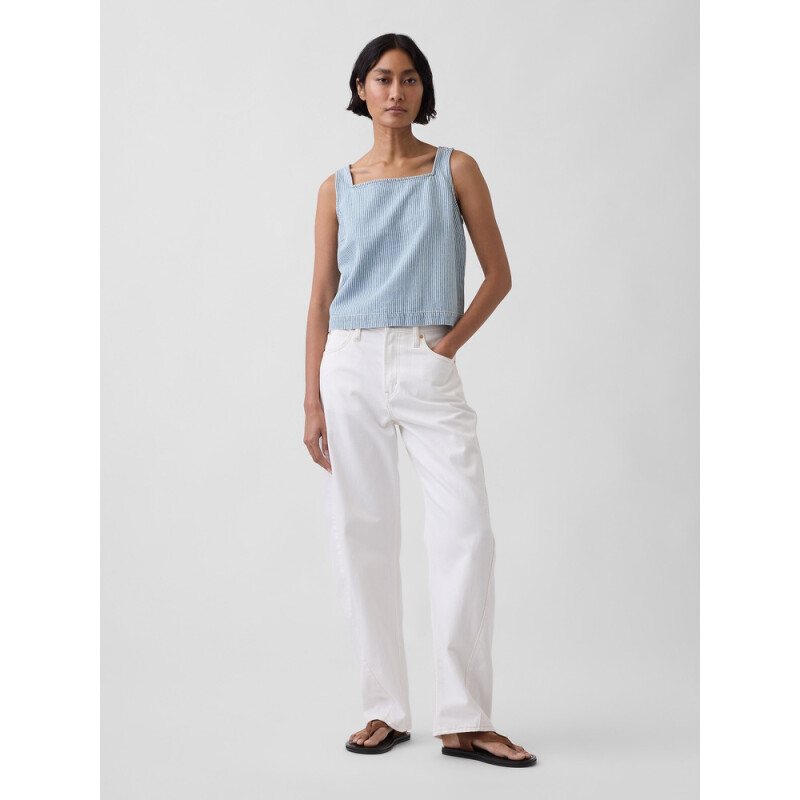 SL SQNK SHELL TOP - RR STRIPE LIGHT WASH