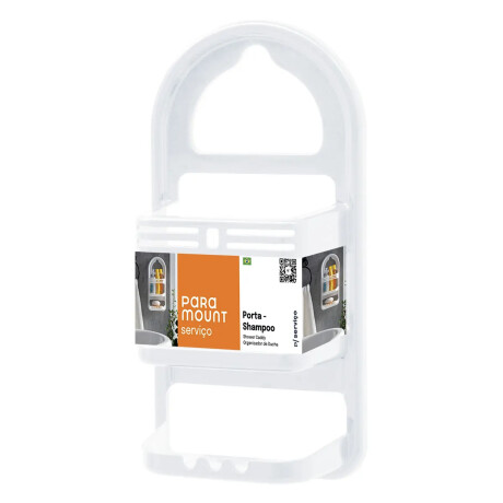 Organizador Ducha Porta Shampoo Jabón c/ 2 Estantes Plástico Blanco