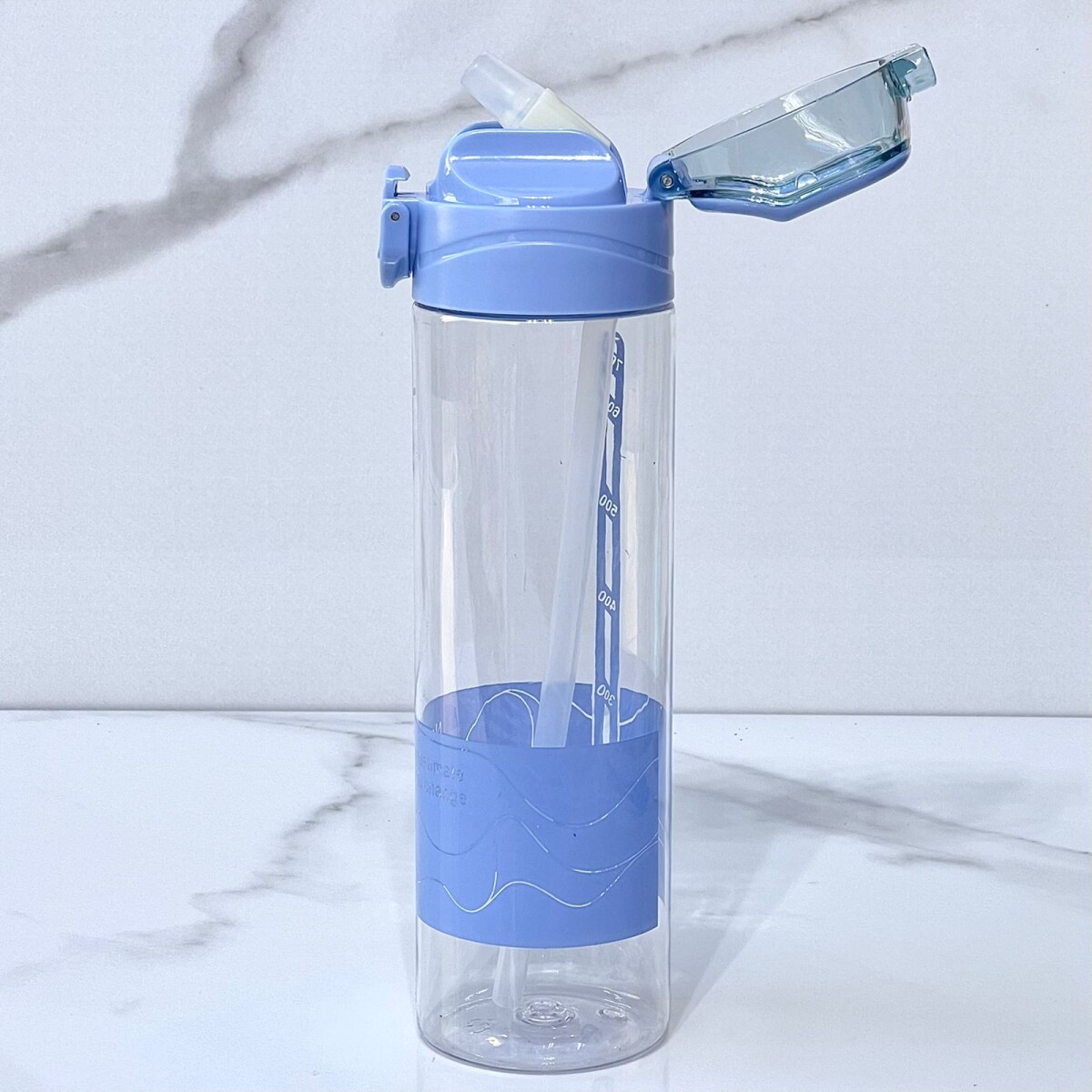 Botella Plástica Clip Con Sorbito Azul 700ML 