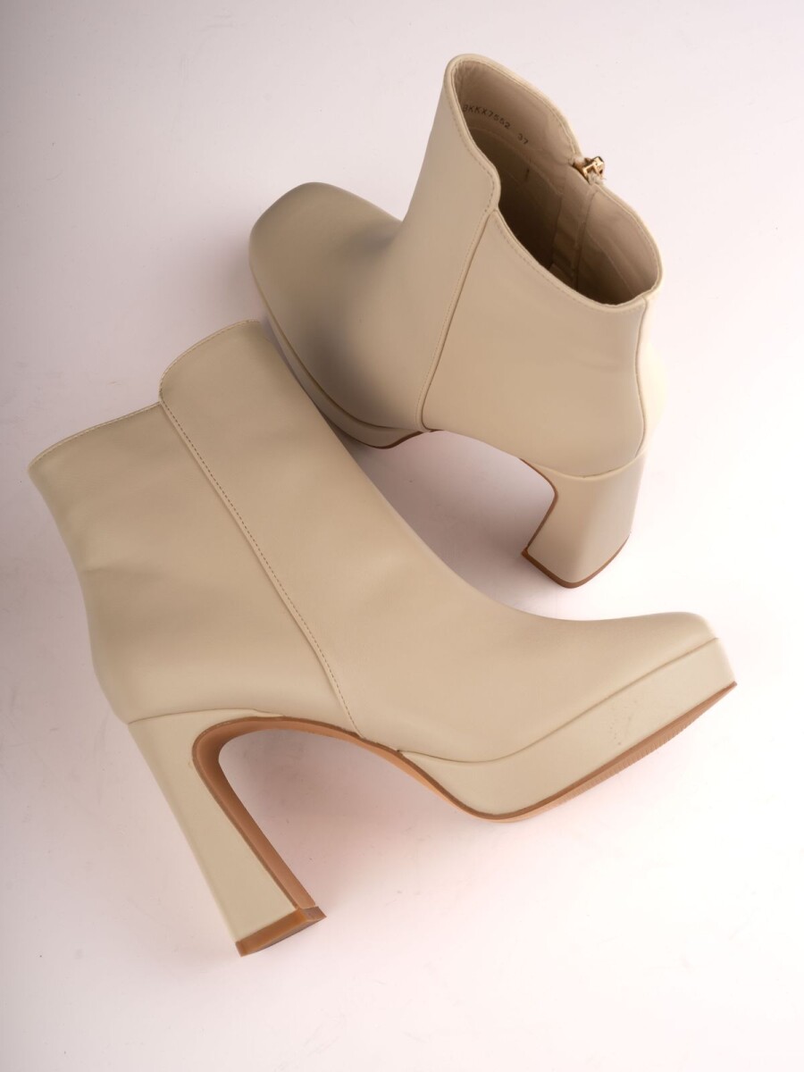 Botin efecto cuero - Beige 