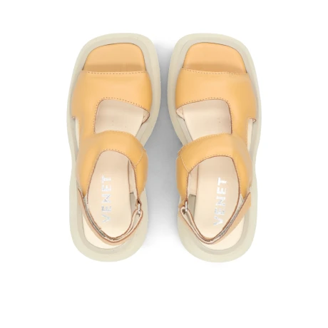 SANDALIAS VENET - CUERO AMARANTA MOSTAZA