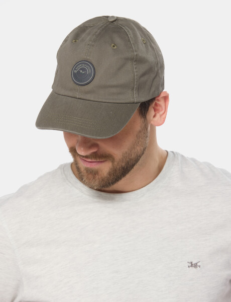 GORRO VISER DE LONA CON PARCHE DE GOMA Verde