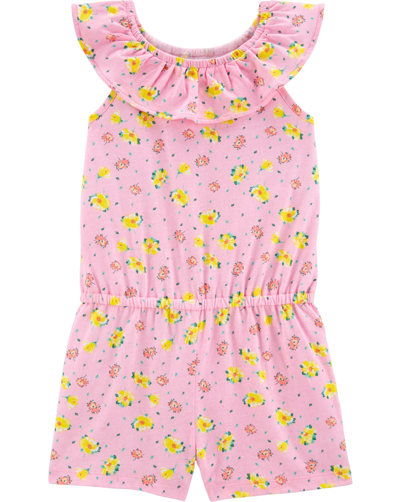 Enterito de algodón floreado con volado Sin color