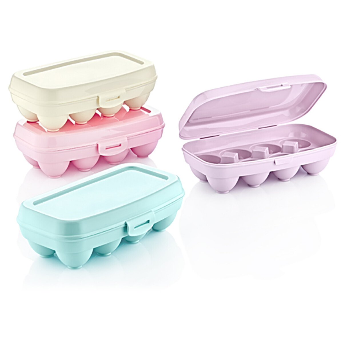 iDesign Huevera de plástico para 18 huevos, caja de huevos apilable de  plástico sin BPA, huevera