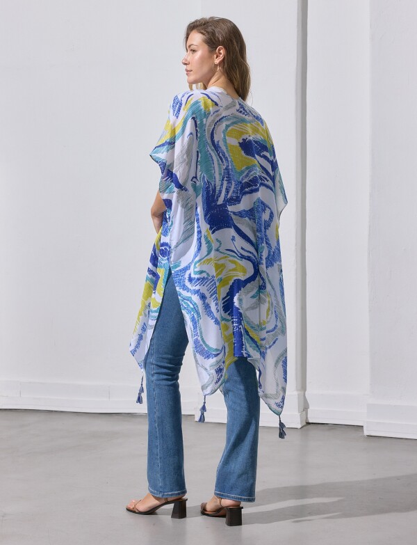 Kimono Printed MULTI/AZUL
