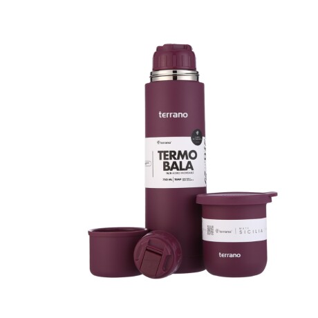 kit termo 750ml bala + mate sicilia bordo 001