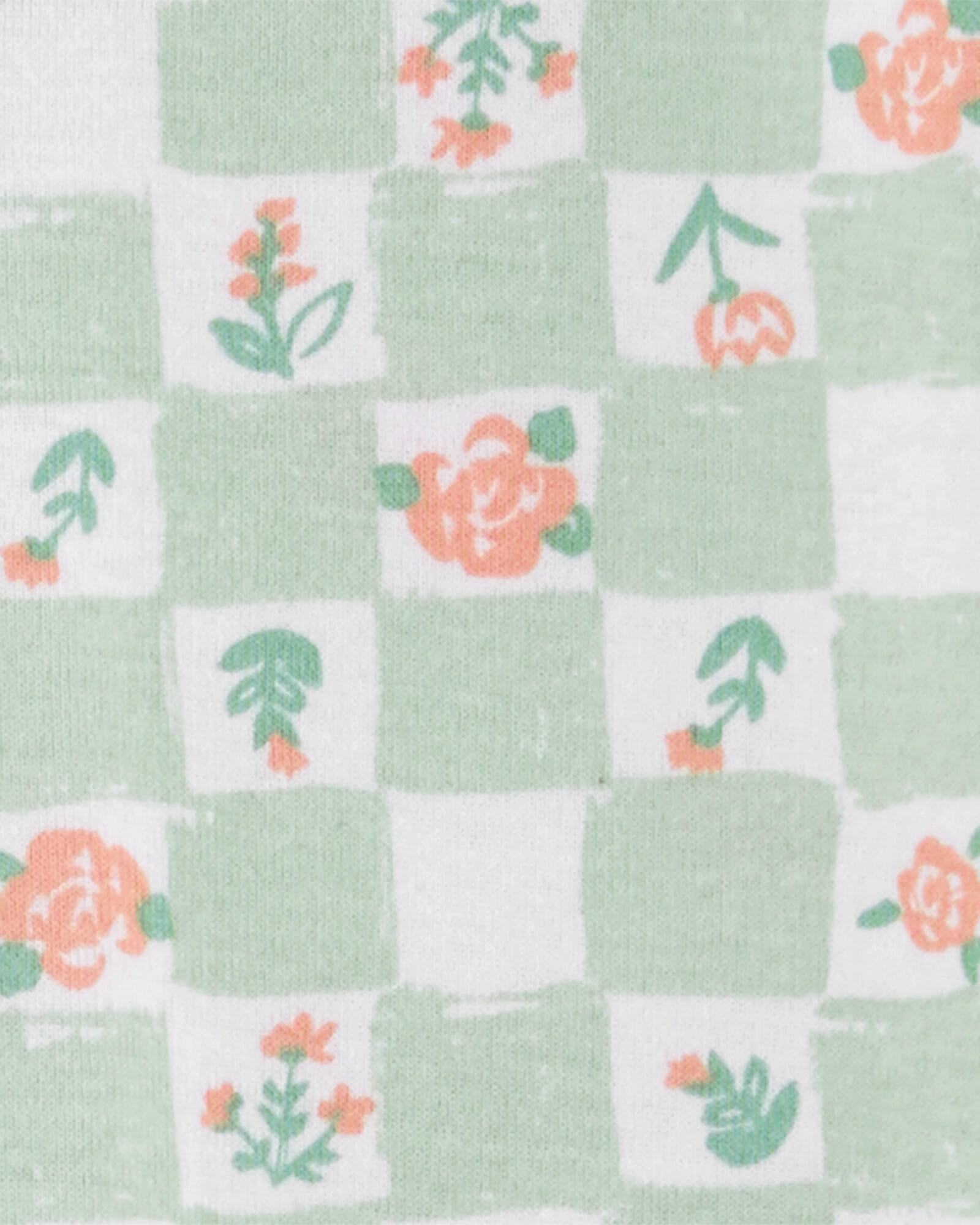 Pijama una pieza de algodón, diseño floral y cuadriculado. Talles 2-5T Pijama una pieza de algodón, diseño floral y cuadriculado. Talles 2-5T