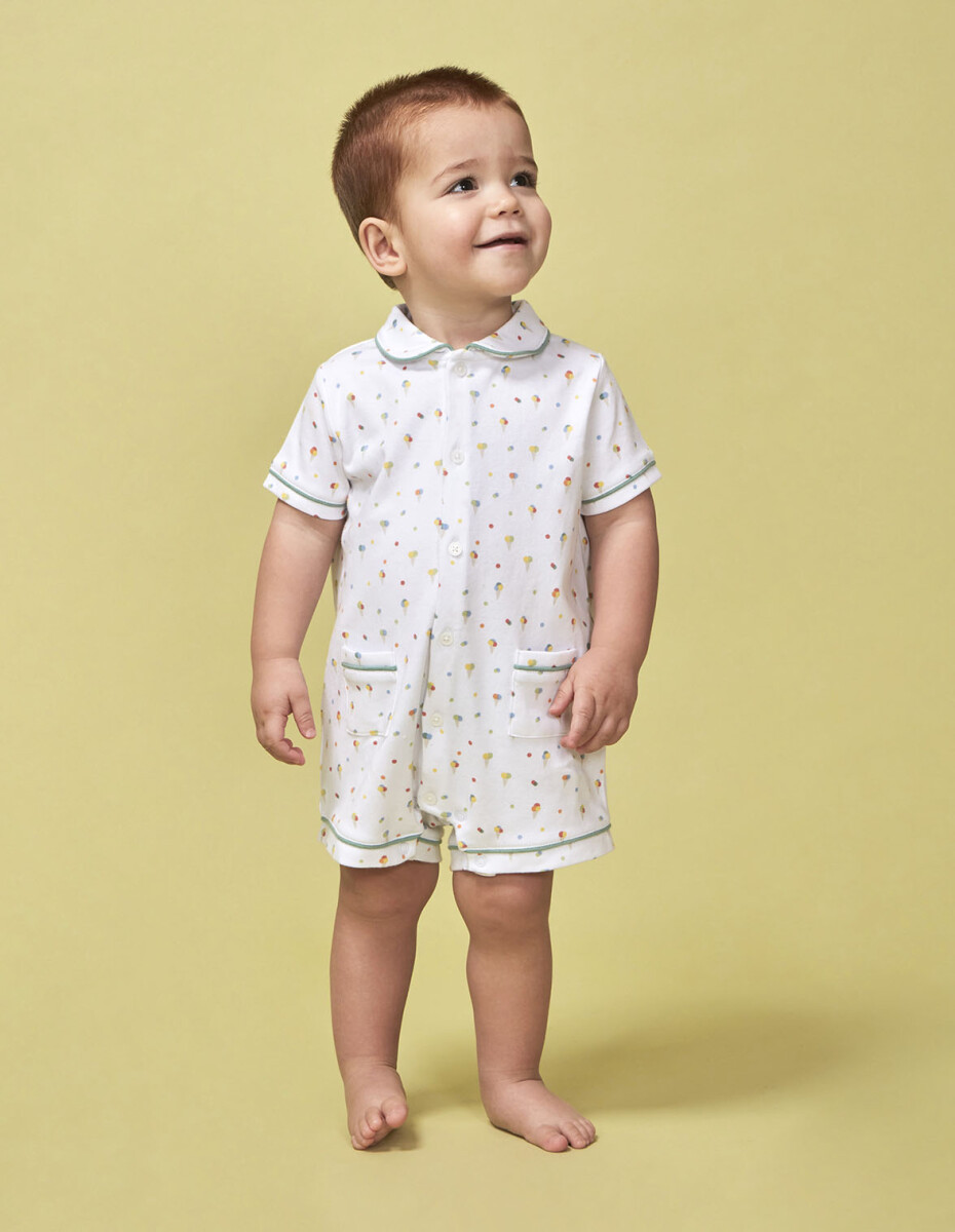 Pijama Estampado Helados - Blanco 