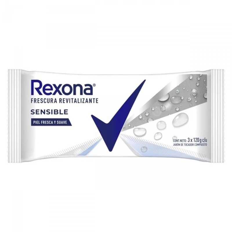 Jabón Rexona Sensible 120 Grs. 3 Uds. Jabón Rexona Sensible 120 Grs. 3 Uds.