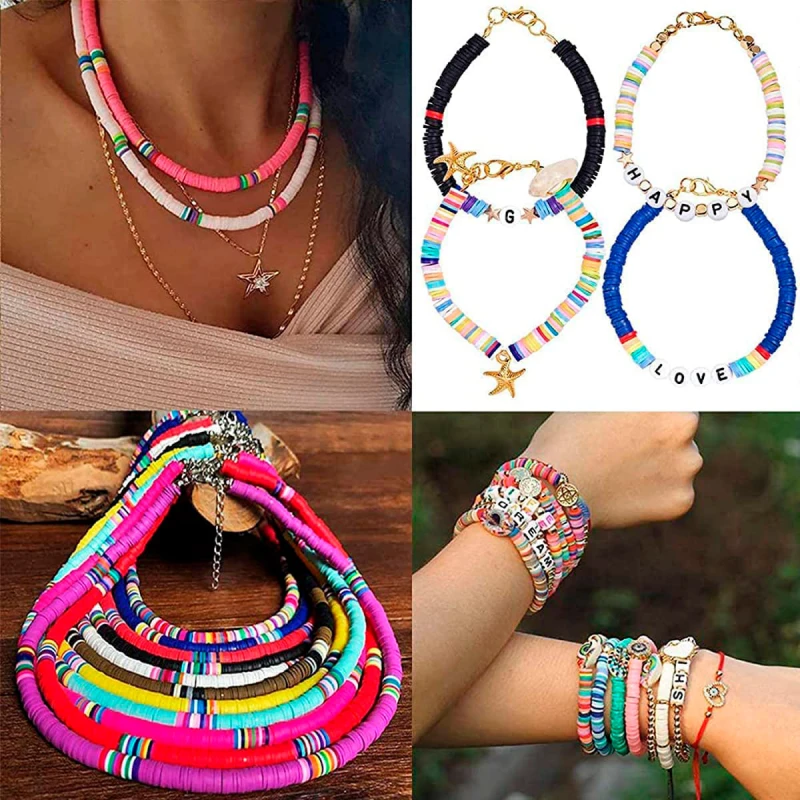 Juego de 6600 Cuentas de Arcilla Polimérica Para Hacer Pulseras Juego de 6600 Cuentas de Arcilla Polimérica Para Hacer Pulseras