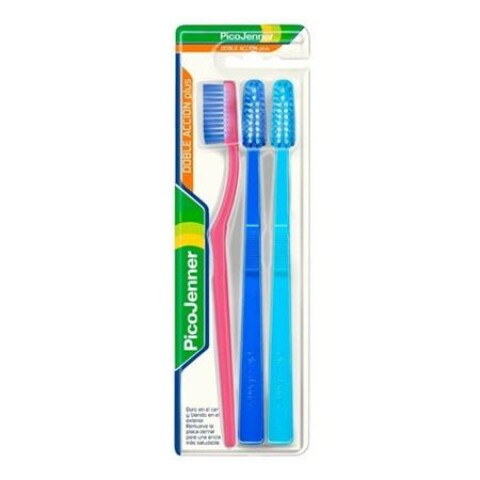 Packx3 cepillo dental Pico Jenner Doble acción plus