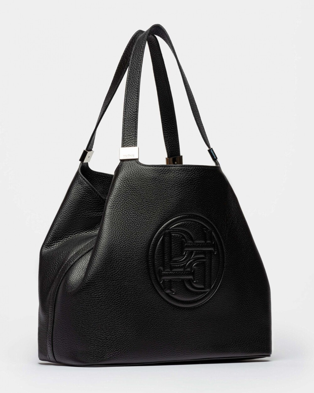 Bolso Eterial En Cuero Graneado Negro