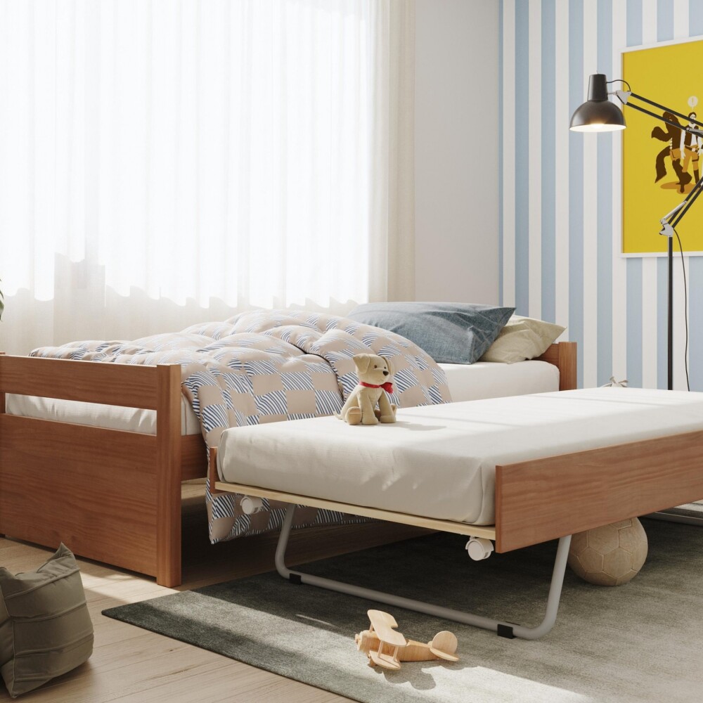 Cama Marinera Doublé 1 Plaza Madera Maciza - Linea Funcional Marrón