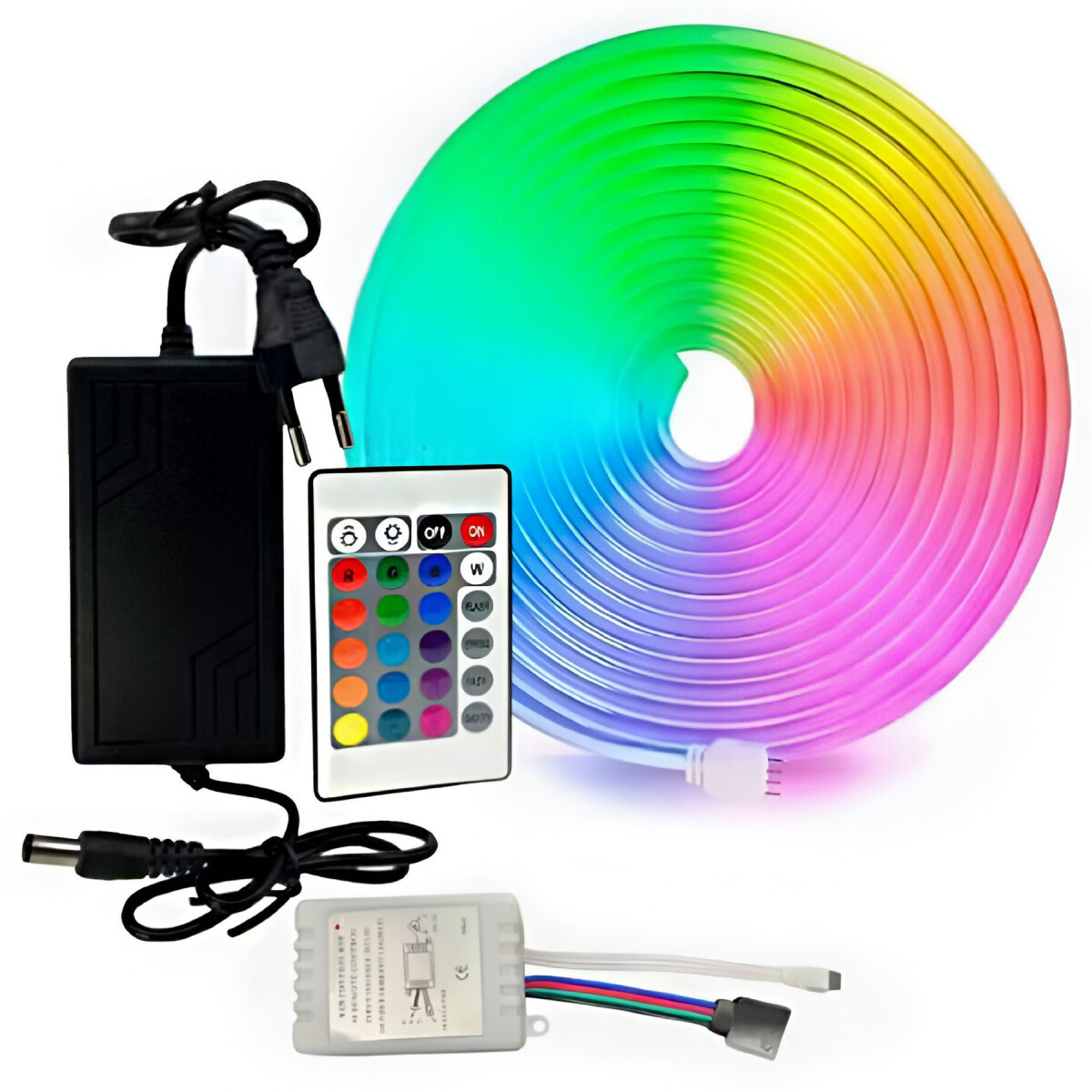 Luz Led Neon Rgb Rollo Cinta Luces Flexible Manguera 5 Metrs - Color RGB 