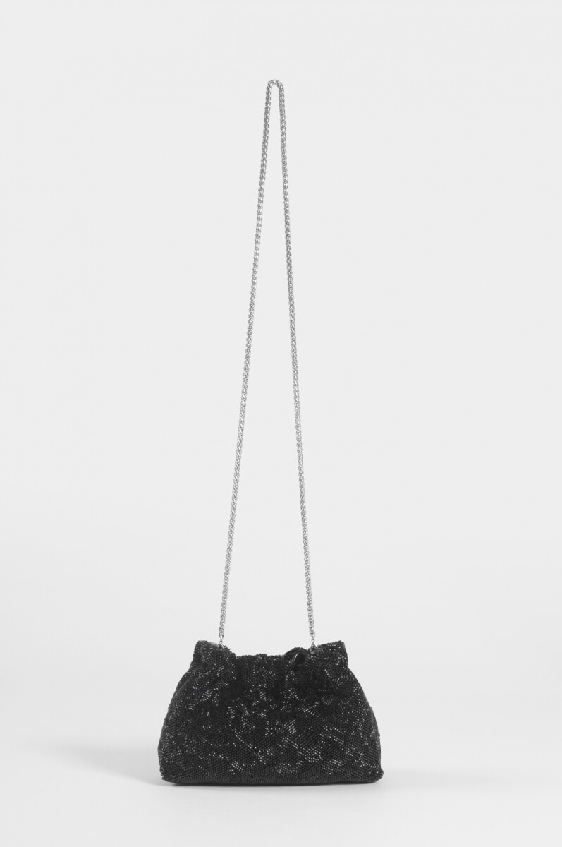 Cartera fiesta bordada mostacillas - negro 
