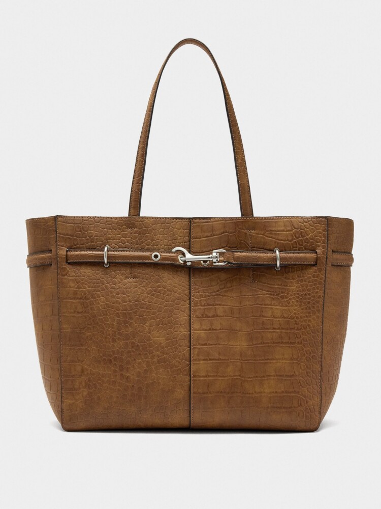 Bolso Shopper Grabado Animal camel