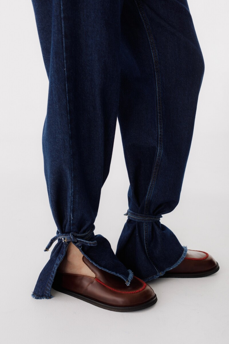 JEAN STRAIGHT BELT Azul